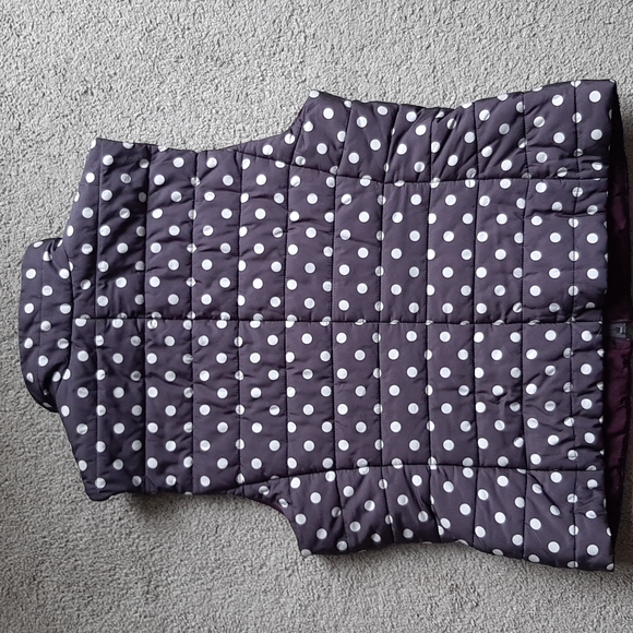 Women's LOFT Polka Dot Puffed Sleeveless Jacket West Size M - Picture 4 of 5